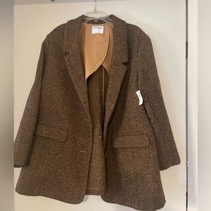 NWT Brown textured oversized blazer